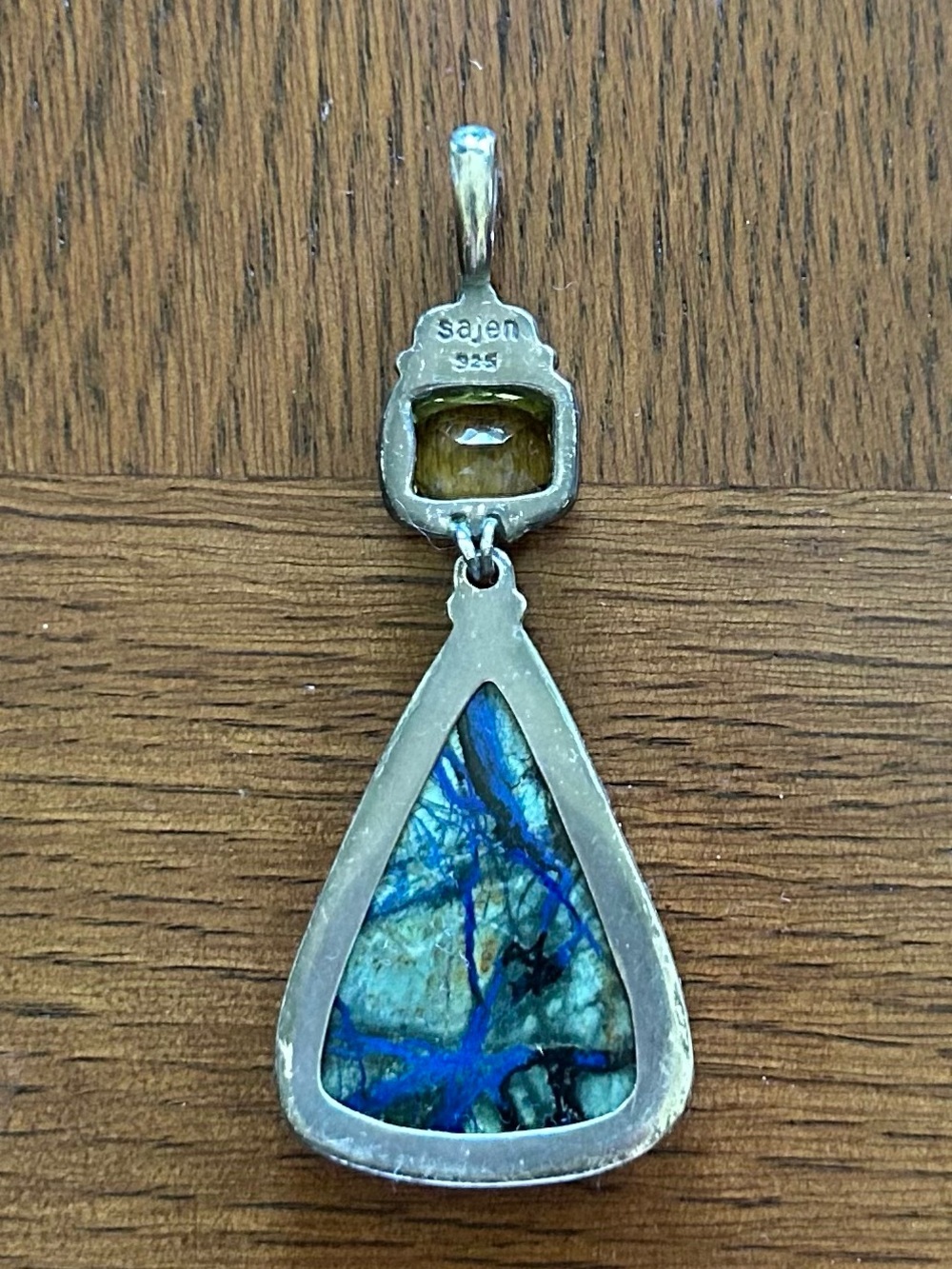 Sajen Azurite-Malachite and Citrine Pendant - Picture 5 of 6